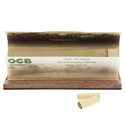 Feuilles à rouler + Tips OCB Slim Virgin non blanchi (44)